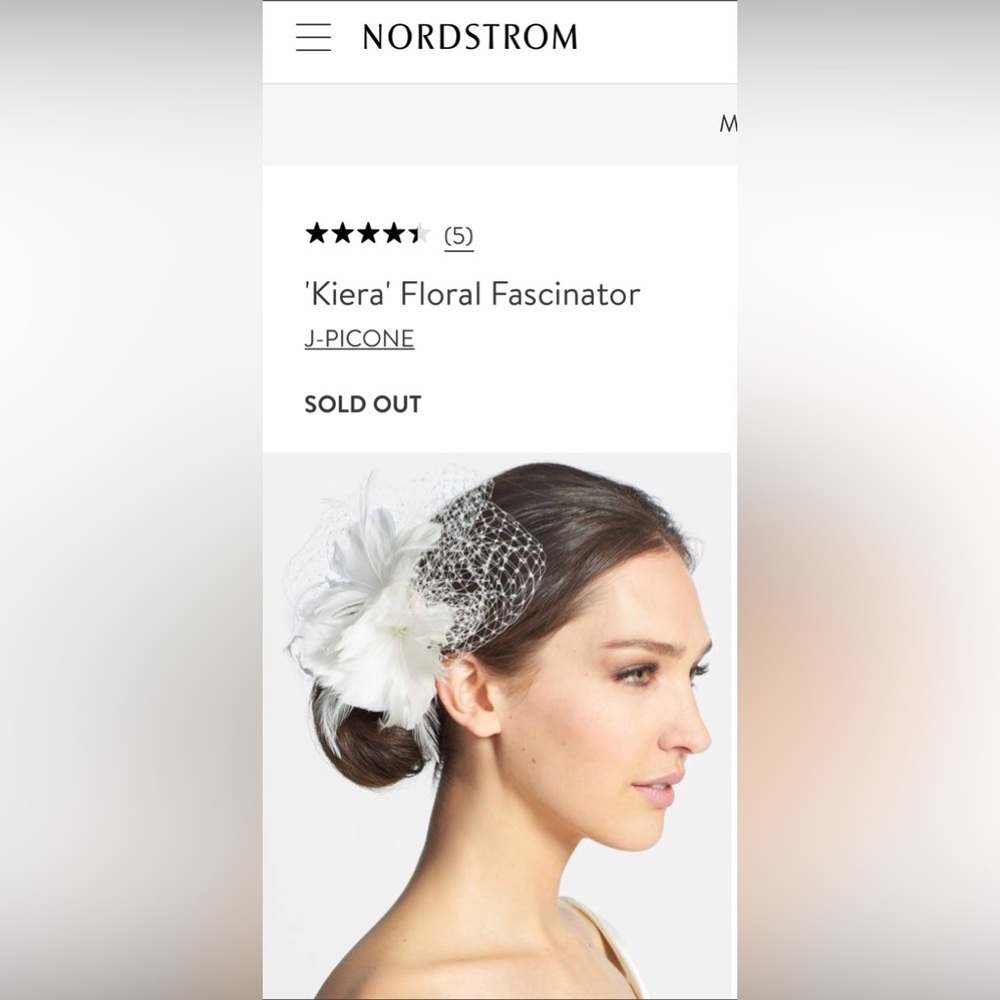 J Picone Kiera Floral fascinator in ivory